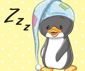 Penguin baby cartoon illustration vector
