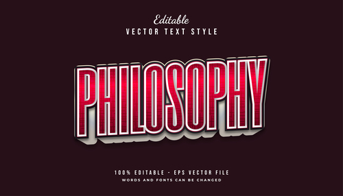 Philosophy vector text style