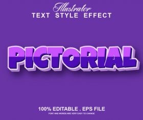 Pictorial text style effect vector