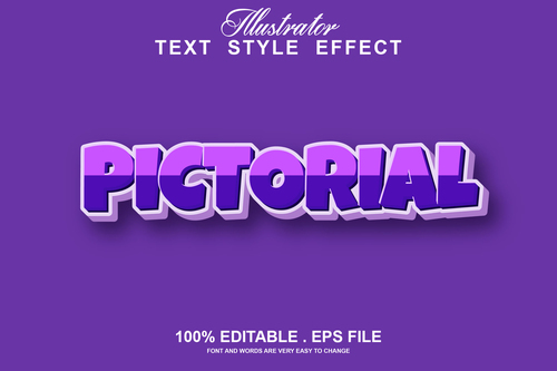 Pictorial text style effect vector