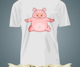 Pig t-shirts prints design vector
