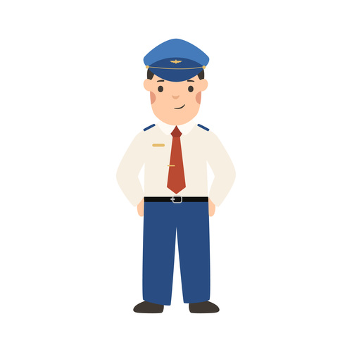 Pilot profession character vector