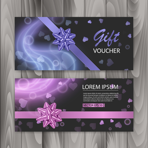 Pink and blue background gift voucher vector
