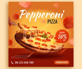 Pizza food sale social media post advertising vector