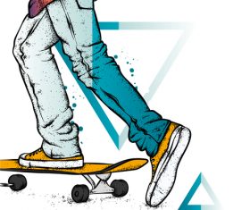 Play skateboard vector
