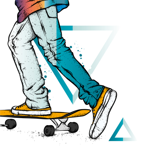 Play skateboard vector
