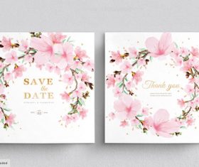 Plum blossom background wedding invitation card vector