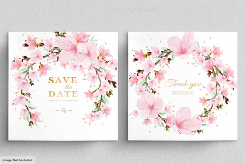 Plum blossom background wedding invitation card vector