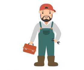 Plumber profession character vector