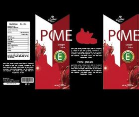 Pomegranate juice packaging design vector