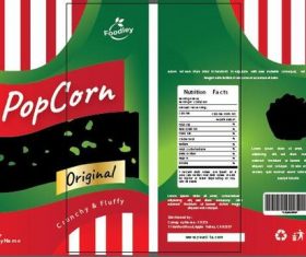 Pop corn packaging design vector