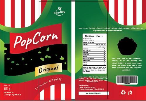 Pop corn packaging design vector