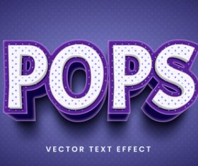 Pops editable font text design vector