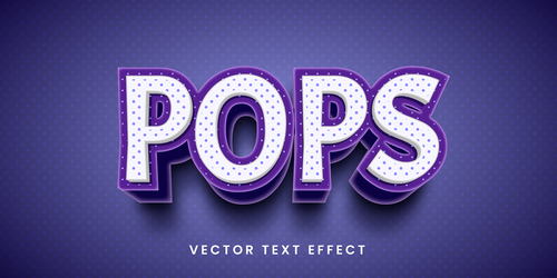 Pops editable font text design vector