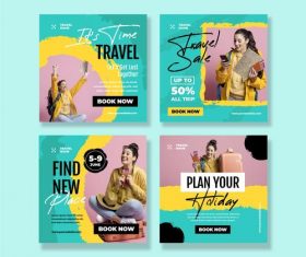 Poster design woman going to travel vector