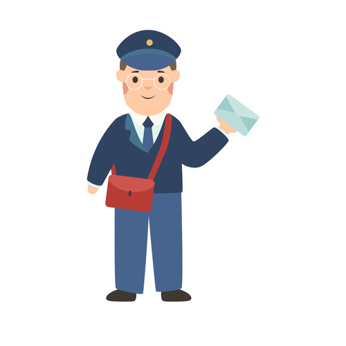 Postman profession character vector