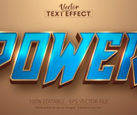 Power editable text effect vector