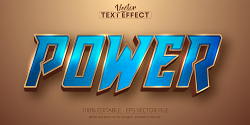 Power editable text effect vector