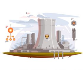 Power station cartoon illustration vector