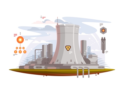 Power station cartoon illustration vector