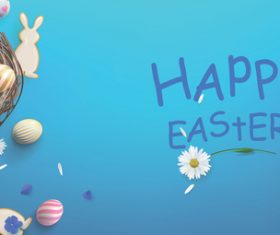 Pretty bunny egg easter background vector