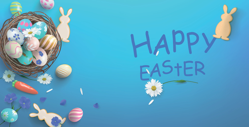 Pretty bunny egg easter background vector free download