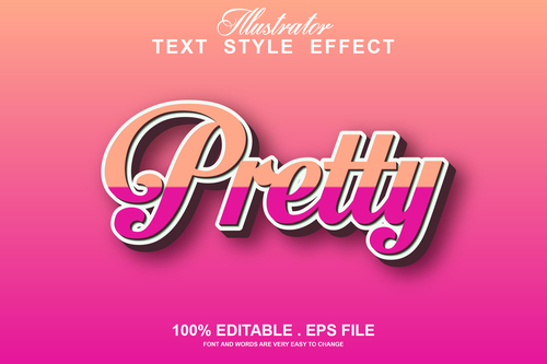 Pretty text style effect vector