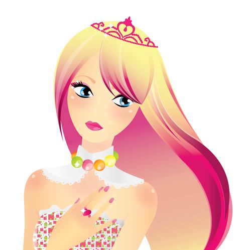 Princess cartoon illustration vector
