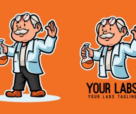 Professor cartoon illustration vector