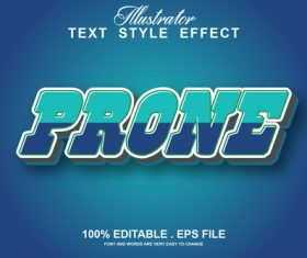 Prone text style effect vector