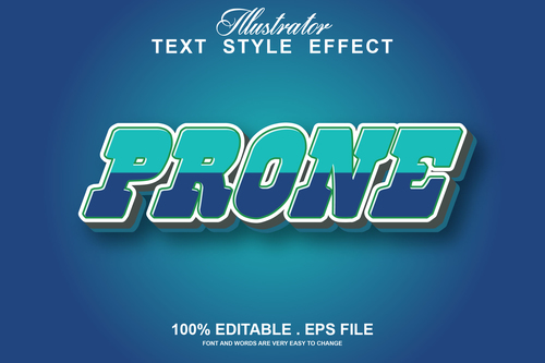 Prone text style effect vector