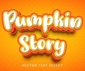 Pumpkin story editable font text design vector