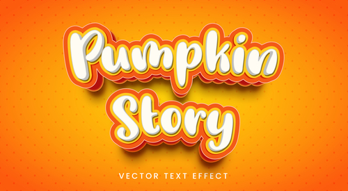 Pumpkin story editable font text design vector