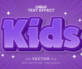 Purple font editable text effect vector