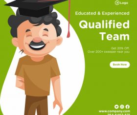 Qualified team cartoon illustration vector