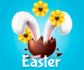 Rabbit ears easter illustration vector