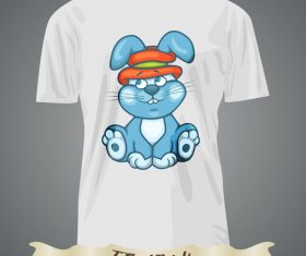 Rabbit t-shirts prints design vector