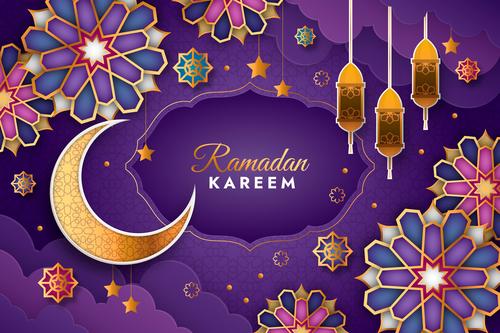 Ramadan Kareem exquisite beautiful card vector