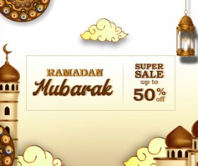 Ramadan Kareem sale flyer vector
