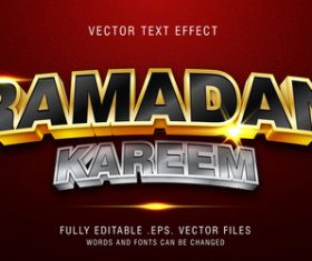 Ramadan kareem text style effect vector