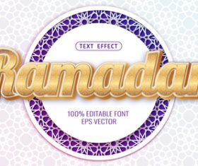 Ramadan text style effect vector