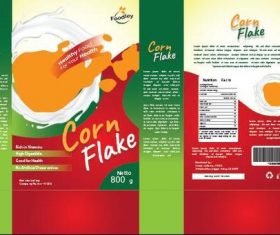 Red and green cornflake packaging vector