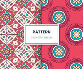 Red flower pattern seamless background design vector