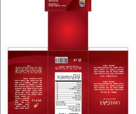 Red packaging fish oIl vector
