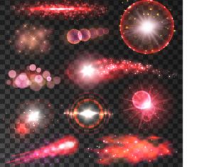 Red sparkling glare background vector