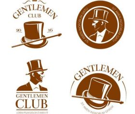 Retro gentlemen club emblems and labels vector