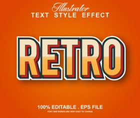 Retro text style effect vector