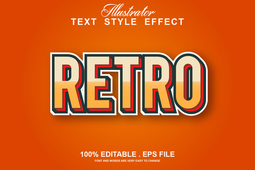 Retro text style effect vector