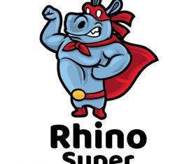 Rhino super logo vector