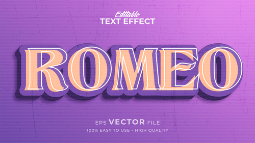 Romeo editable text effect vector